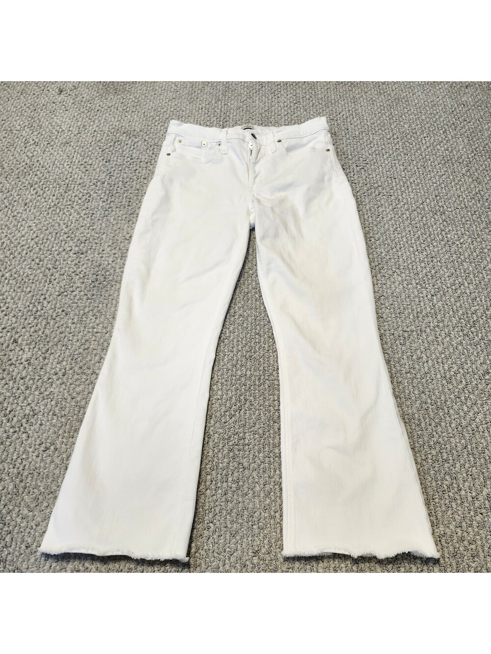 J.Crew Denim Billie Demi Boot Crop White Jeans Size 29